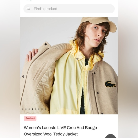 Women's Lacoste Oversized Wool Teddy Jacket XS - Picture 3 of 12